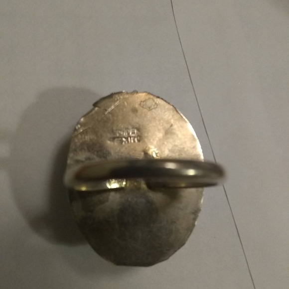 Vintage Large Mexico silver turquoise ring - Picture 6 of 8